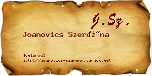 Joanovics Szeréna névjegykártya