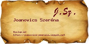 Joanovics Szeréna névjegykártya